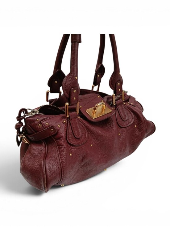 Chloe Handbags - Chloe Women's Leather Satchel Handbag - Burgundy